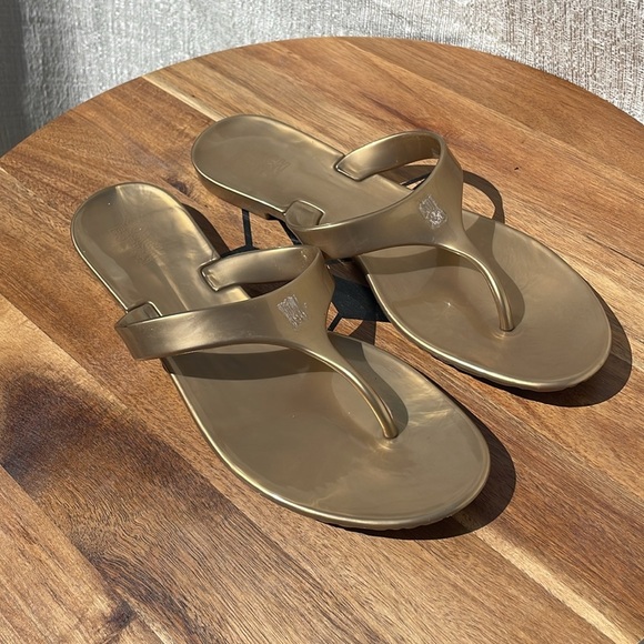 Coach Women’s Metallic Gold Poppy Collection Sandal Size 10 - Picture 3 of 9